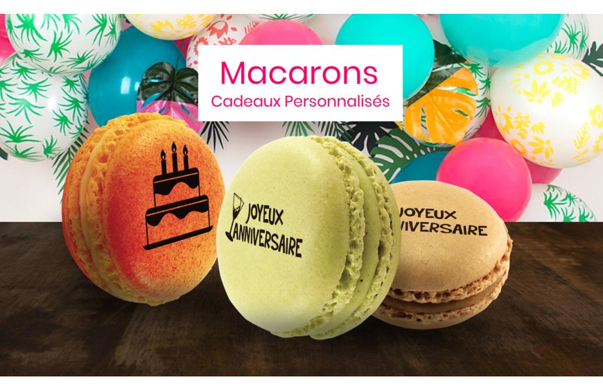 coffret Joyeux Anniversaire de 12 macarons - Planet Macarons